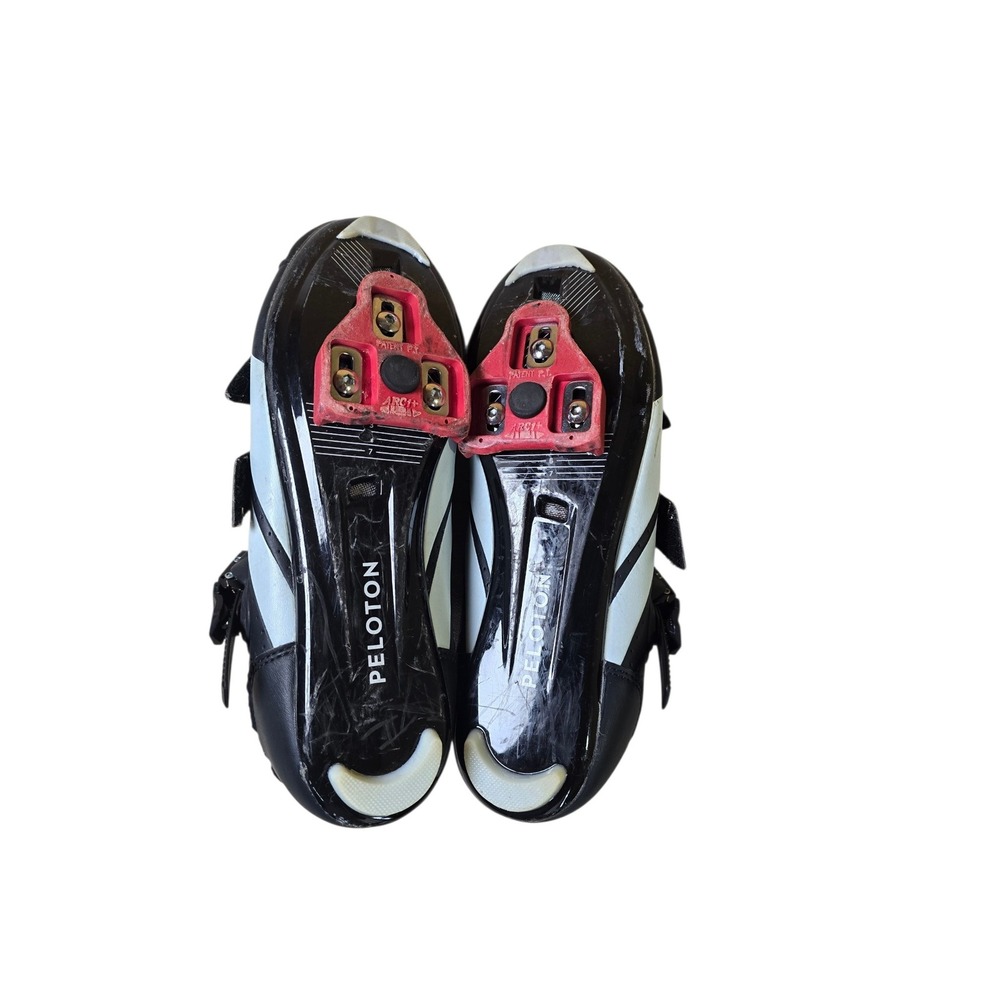 Peloton Cycling Shoes Black Red White EU 41 With Look Delta Cleats Indoor Bike - Picture 5 of 6